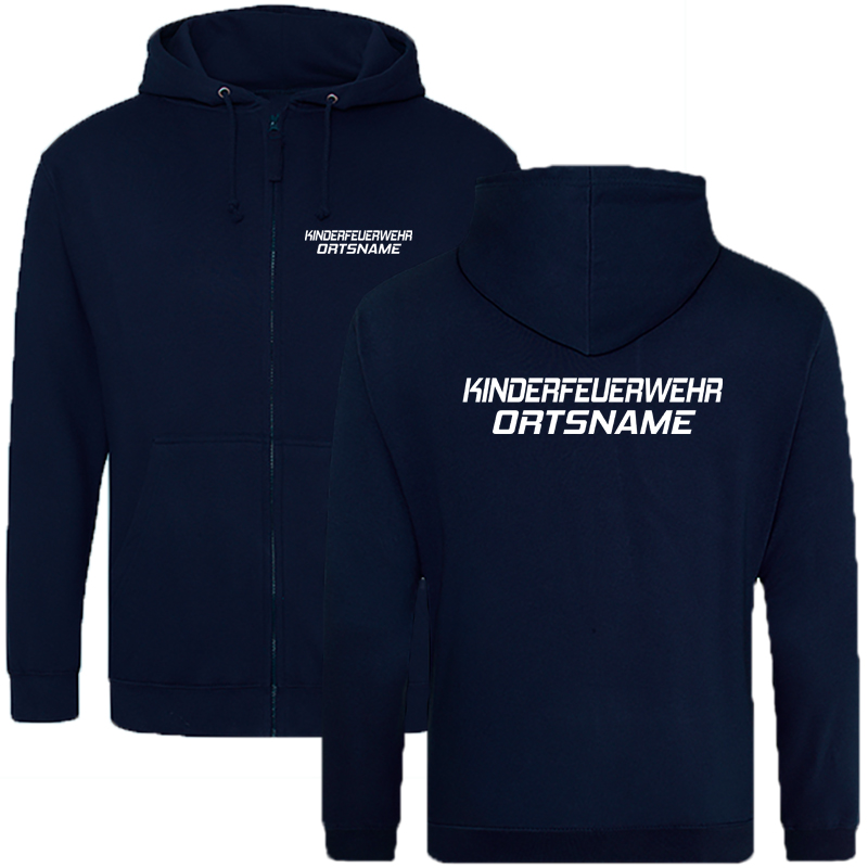 Kinderfeuerwehr Premium Kapuzenjacke mit Ortsname