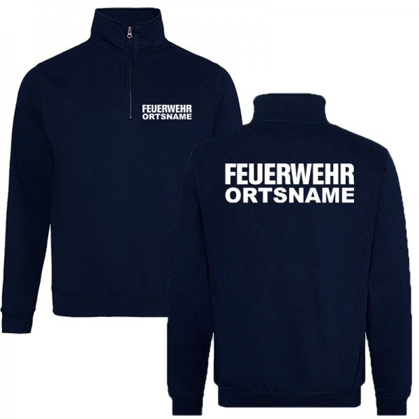 Feuerwehr Premium ¼ ZipSweatshirt mit Ortsname